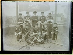 Rare Antique Photograph Glass Negative Seattle College Baseball Team 1900