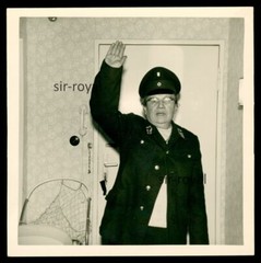 Grandmother in Uniform – 1970s – Photo 9x9cm