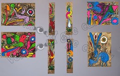 Mexican Bird Animal Painting on Bark Amate Art Instant DIGITAL Nature Folk Art