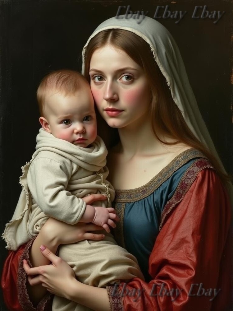 Photo A3 Mother Child Tenderness Artistic Glossy Paper Decor -024
