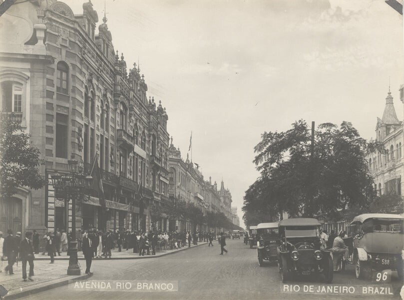 Rio De Janeiro Brazil Avenida Rio Branco Vintage Historical Original 7×9 Photo