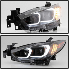 – for [Halogen Model] 2014-2017 Mazda 6 Black Housing LED Tube Signal Projector