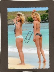 Sr19) Photo Young Woman Art Model Beach.