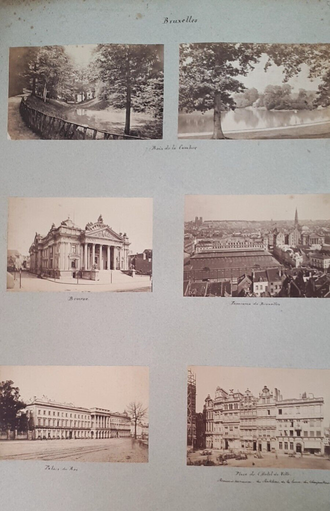 Rare Photo Board City Brussels Late 19th – Early 20th Century Belgium Monuments