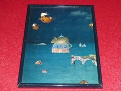 Art 20th – Original Poetic Fantastic Collage Ca 1970 Frame 28 X 21 Cm Mouse