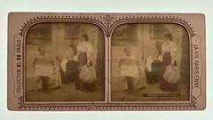 The Parisian Way of Life Couple Genre Scene C1880 Photo Stereo Diorama Vintage §N1