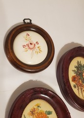 Vintage Mid Century Floral Wall Decor Set Dark Academia Moody Botanical