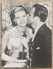 22x16cm Vintage Archive Photo 1954 Oscar Prize Grace Kelly + Marlon Brando Kiss