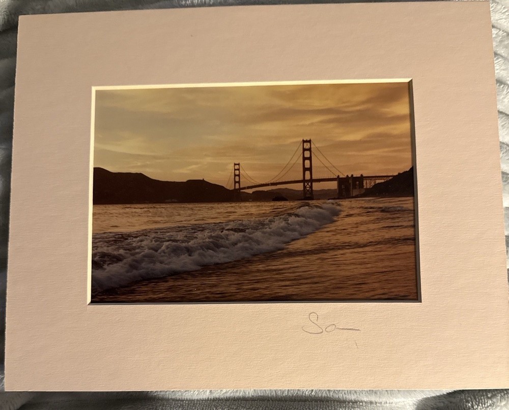 Bo Svenson signed Golden Gate Bridge photo print sunset Ocean view #458