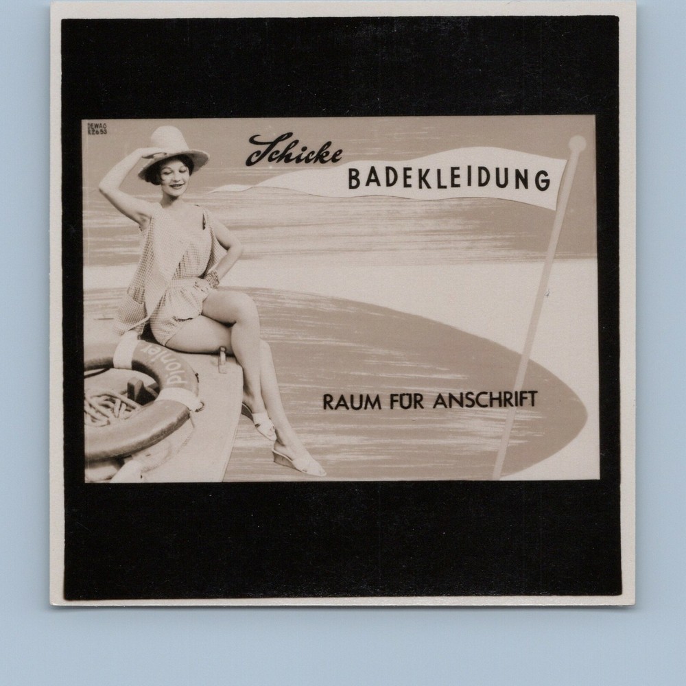 Werbung Reklame – Schicke BADEKLEIDUNG Frau Mode DDR – Altes Foto 1950er 1960er