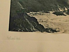 Fred Thompson Ocean Lighthouse Scene «Portland Head» Framed Hand Colored Photo