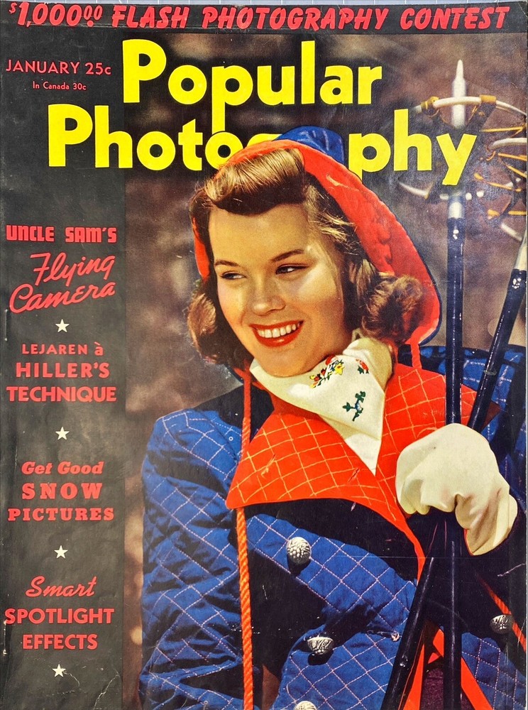 Popular Photography January 1941 Skiing Theme Vintage Cover Only Photo