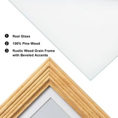8×10 Picture Frame Photo Frame, Made of Solid Pine Wood with Real Glass, Disp…