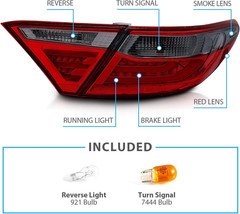 Red Smoke LED Parking Light Bar LED Brake Tail Lights Pair for 2015-2016 Toyota