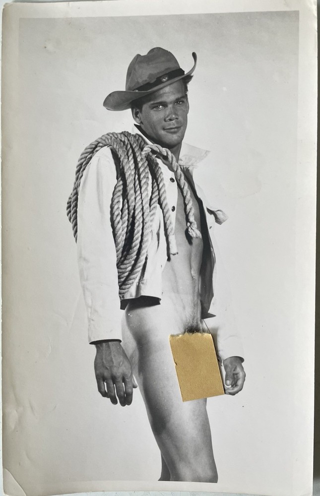 Vintage Photo Handsome Cowboy Hunk Man Gay Interest 5×8