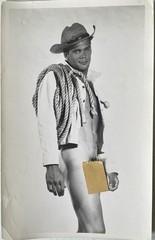Vintage Photo Handsome Cowboy Hunk Man Gay Interest 5×8