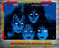 KISS – Creatures of the Night Rock N Roll Glossy Metal Sign Wall Art 10″ x 14″