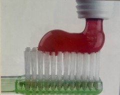 Retro Advertising Toothpaste Toothbrush Photograph 80s 90s Photorealism Dentist