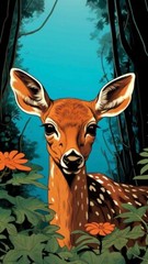 Enchanting Deer Digital Picture Forest Wallpaper Background Desktop Art