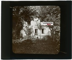 House, Villa, Vintage Photo Glass Plate, Black & White, Positive 8.5×10 Cm