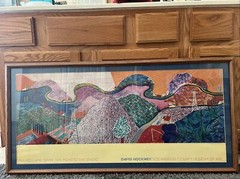 DAVID HOCKNEY RARE 1980 «MULHOLLAND DRIVE» COLLOTYPE PRINT FRAMED MUSEUM POSTER