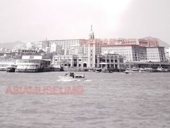 40’s Large HONG KONG STAR FERRY TERMINAL KOWLOON CLOCK TOWER Vintage Photo 香港老照片