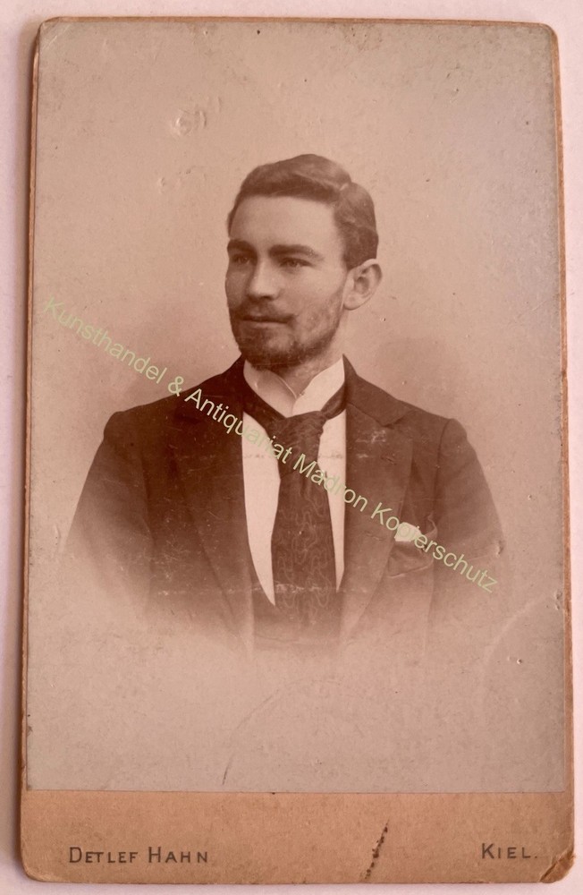 orig. CDV photo photograph man gentleman fashion picture old 1898 Detlef Hahn Kiel