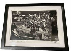 ADRIANO FICARELLI Title: GIRL IN THE SIDEWALK Framed Signed