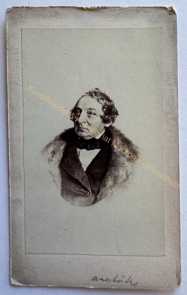orig. CDV photo photograph man picture old around 1865 actor Heinrich Anschütz