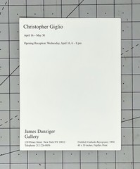 Christopher Giglio (b. 1964) Art Announcement Card 1994