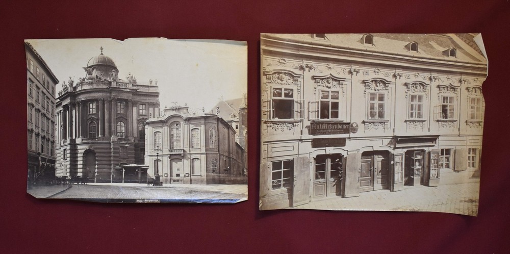 2 Vintage Photographs of Vienna, Austria, Incl. One Focused on Wien Burgtheater