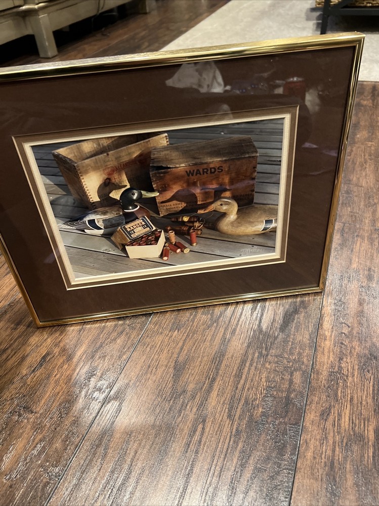 john fulton color print signed Decoys Ammo Duck Calls (hunting) Framed