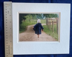 Bill Coleman Amish Photograph – girl walking down lane – Signed & Matted