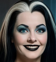 Lily Munster and Morticia Addams Goth Vixens Metal Sign Wall Art 14x 11″