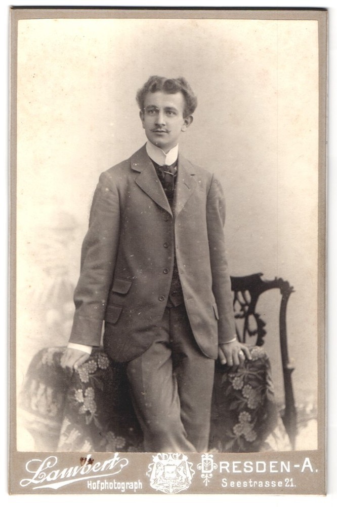 Photograph Lambert, Dresden-A, Seestrasse 21, portrait young man in suit with