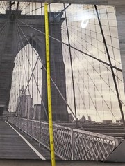 BROOKLYN BRIDGE-NY: Shade of Grey Glossy 26×36 Photo Print Wall Art Poster