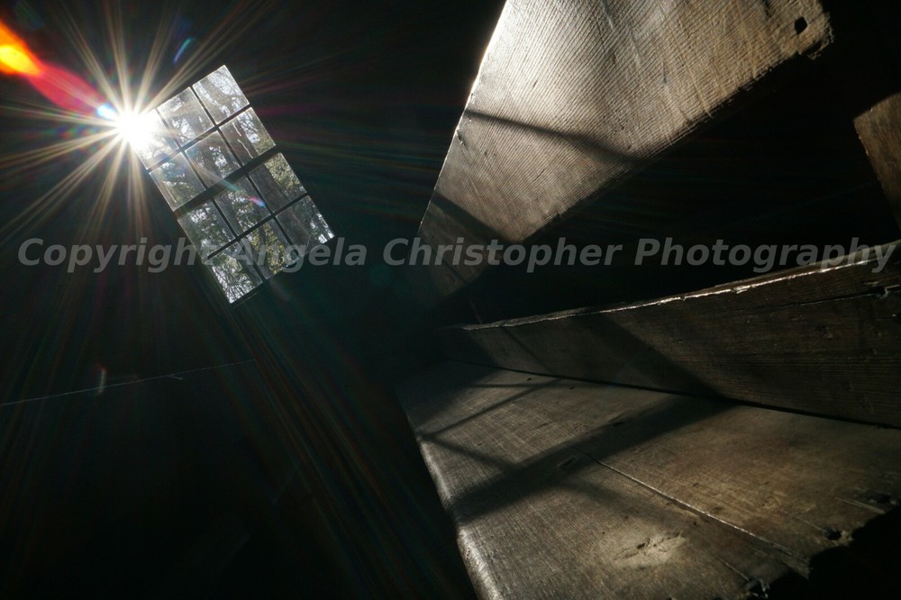 Original ACEO 2.5×3.5″ photo fine art print HEAVENLY SUNBEAMS ON OLD CHURCH PEW