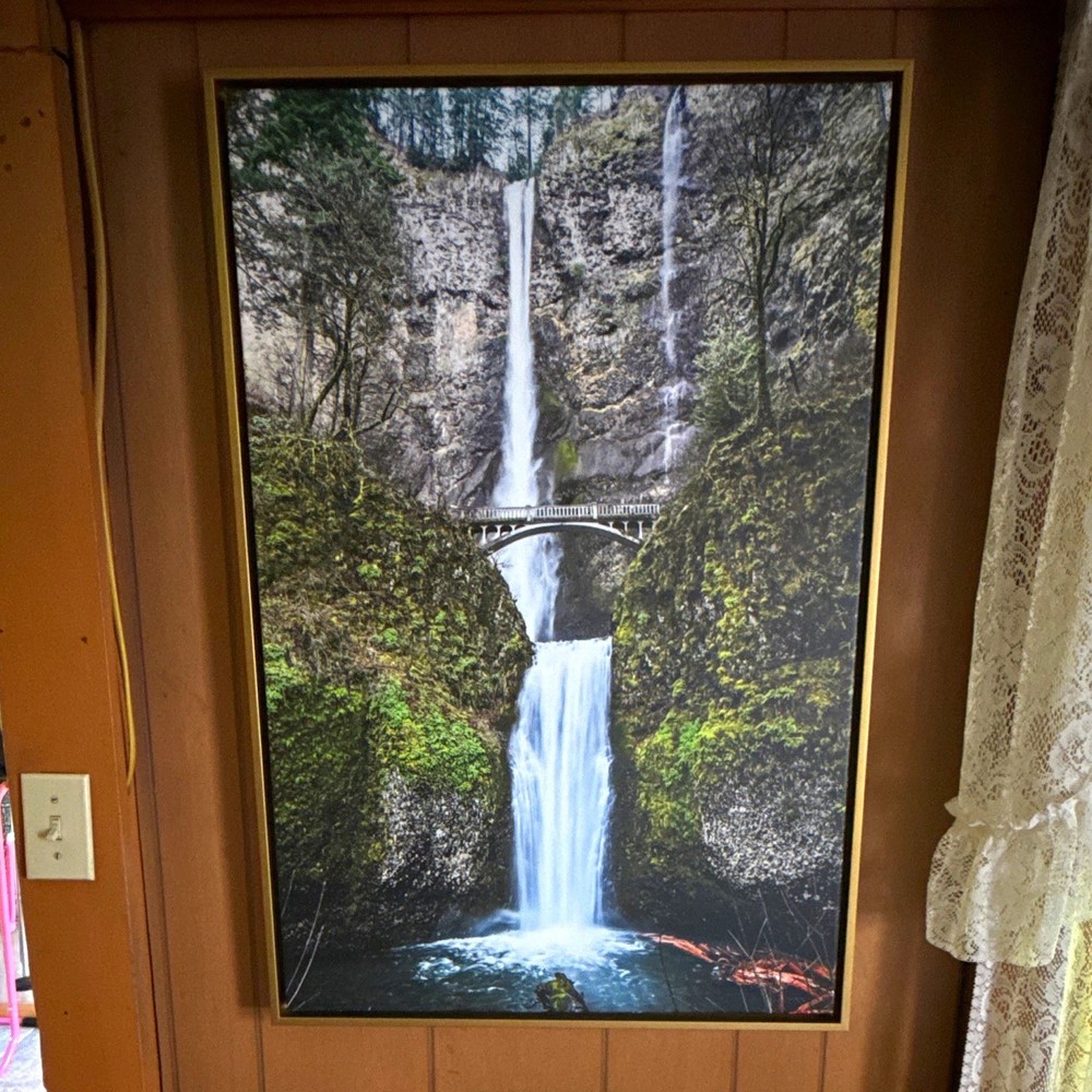 Floating Canvas Multnomah Falls, 1st original print, Wall Art, Portrait