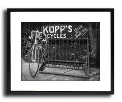 Bike At Kopp’s Cycles Shop In Princeton Black And White 12″x16″ Art Print