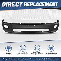 Front Bumper Impact Face Bar Compatible with 2009-2010 Dodge Ram 1500, 2011-2012