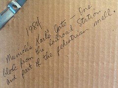 Original Photograph Signed On Matte ?“JK”? Titled “Munichs Karl’s Gate” & D 1984