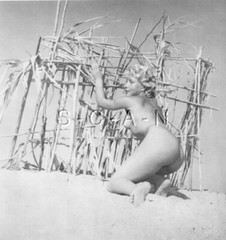 Org French 50s-70s Nude Large (9 x 12) Lithograph- Naturism- Woman- Blond- Butt
