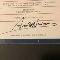 Arnold Newman autographed Kodak video conference series panel Piet Mondrian