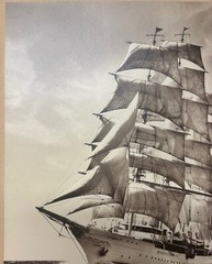 Original ’40 MORRIS ROSENFELD Sea Cloud Sailboat at FULL MAST SIGNED Photograph