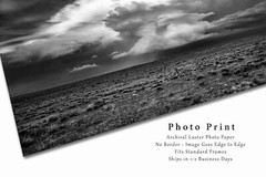 Supercell Thunderstorm Over Plains in Oklahoma Black and White Photography Print