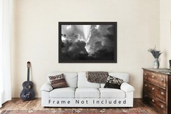 Celestial Photography Print – Sunbeams Bursting Through Storm Clouds in Oklahoma
