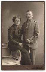 Photograph Aug Nolte, Hanover, Uffz. in Field Grey Uniform with Order of Iron K