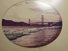 VTG Bo Svenson Signed Golden Gate Bridge Photograph Matted Framed Photo 1977