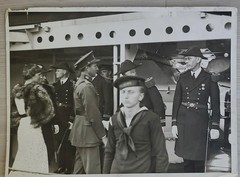 c. 1930s Photo Leopold III King of Belgium w/ Wife Vtg Photograph 1935 Navy Ship