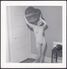 Vintage 1950’s Girlie PINUP Photo ~ By My Valentine! ~ Risque B&W Original Nude